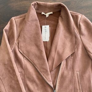 NWT Philosophy faux suede jacket (Size M) in tan